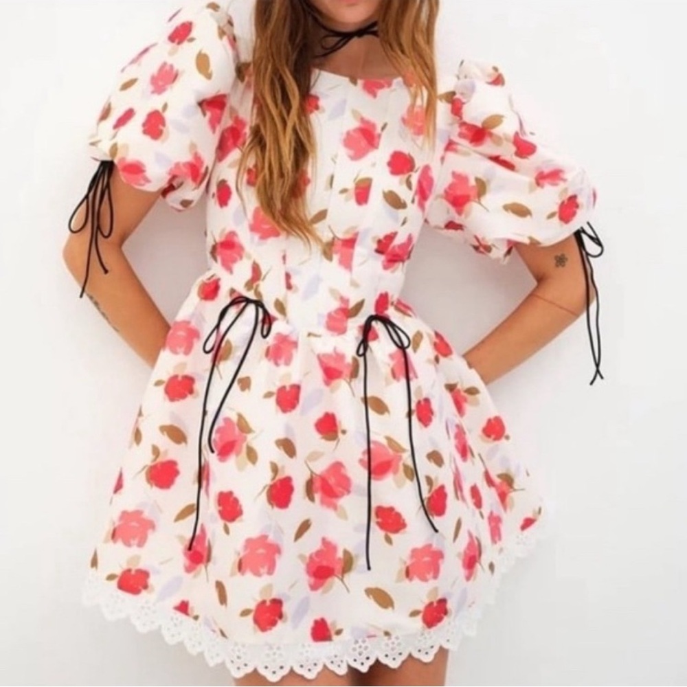 For Love And Lemons Red Floral Dress